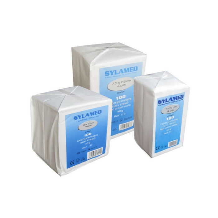 Compresses non tissé non stériles SYLAMED 40 grammes m² 5cmx5cm ou 7.5cmx7.5cm ou 10cmx10cm / sachet de 100 – Image 2