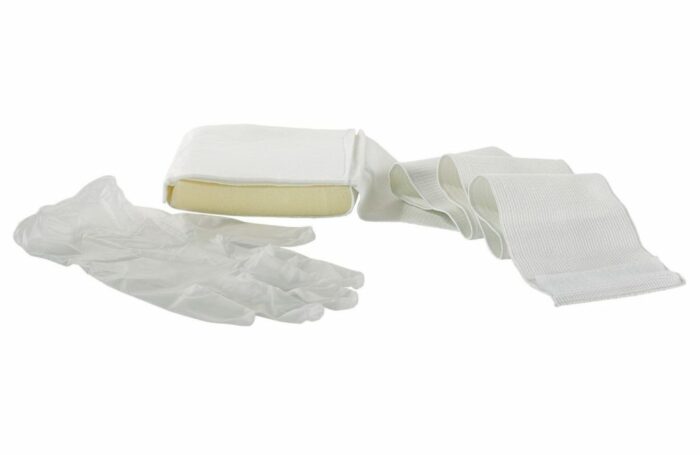 Coussin compressif hémostatique stérile + gants BIOSYNEX 10x10x80cm – Image 2