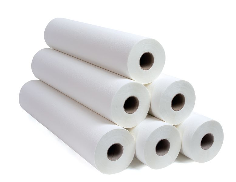 Draps d’examen plastifiés blancs 50x38cm 2 plis 40g/m² – 180 formats / carton de 6 rouleaux – Image 2