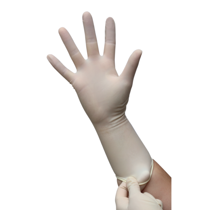 Gants chirurgicaux EUROMEDIS latex stériles poudrés manchette 300mm/ boite de 50 paires – Image 3