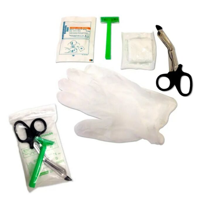 Kit de 1er secours DEFIBRILLATEUR / vendu en sachet avec 6 produits – Image 2