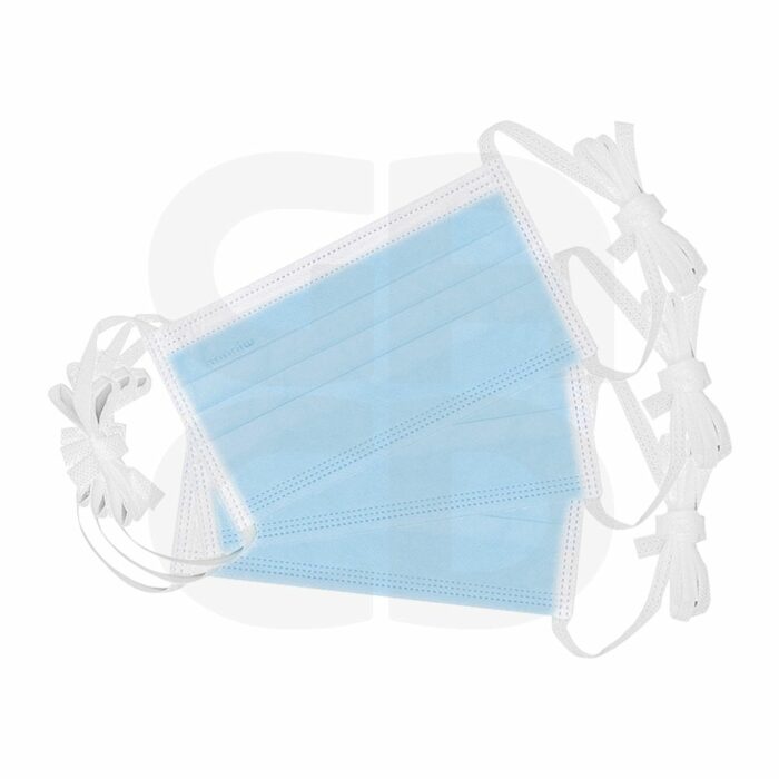 Masques chirurgicaux à lacets type IIR bleu / boîte de 50 – Image 3