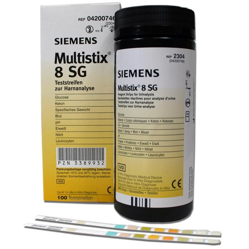 Bandelettes urinaires SIEMENS Multistix 8 SG / boîte de 100