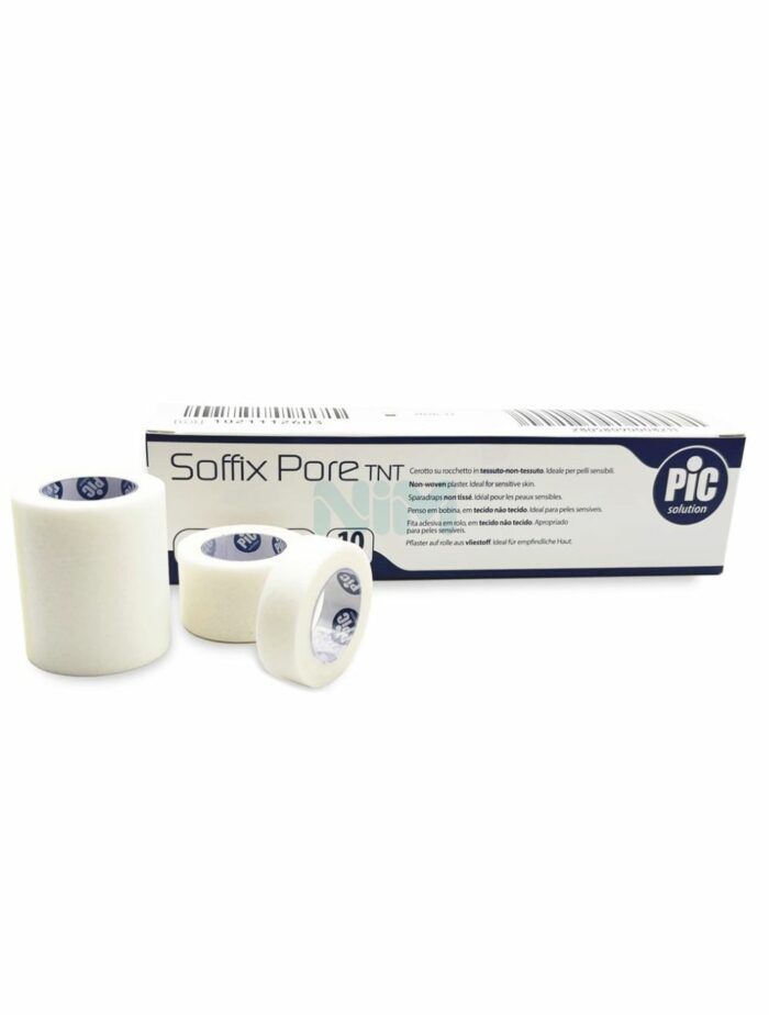 Sparadraps microporeux hypoallergéniques PIC Soffix Pore TNT 9.14m x 1.25cm ou 2.5cm ou 5cm / boite de 5, 10 ou 15 rouleaux – Image 3