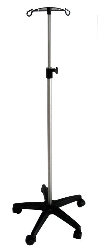 Pied à sérum AGENCINOX base nylon inoxydable / 4 crochets / 6 coloris – Image 2
