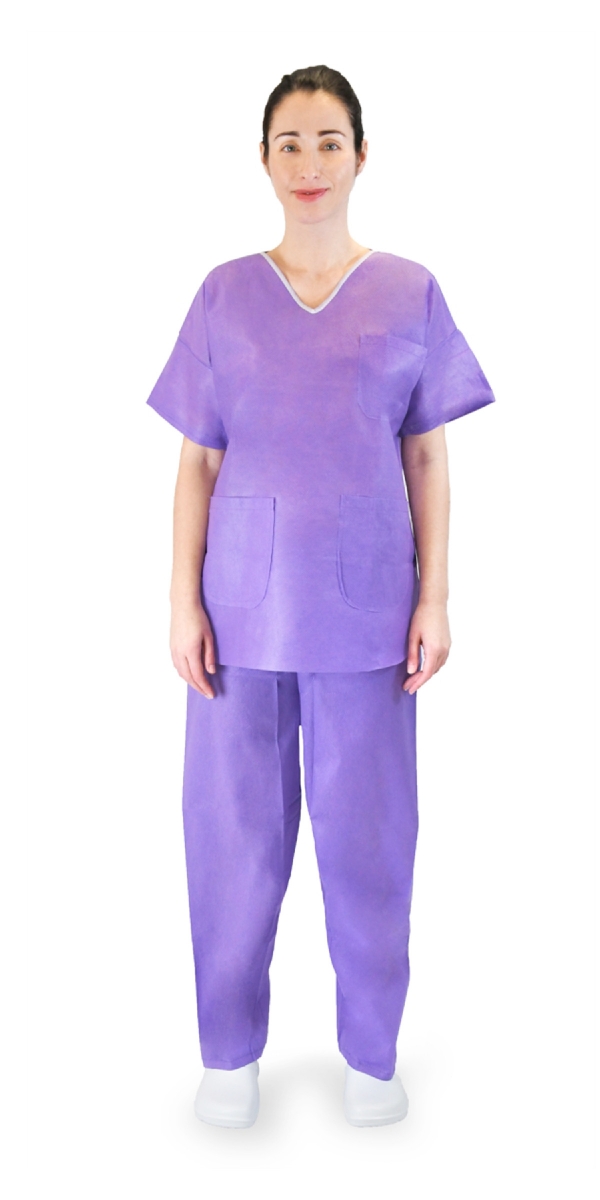 Pyjamas ColorSoft à usage unique parme / carton de 100 – Image 4