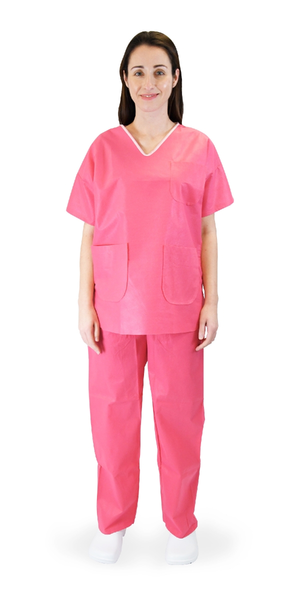 Pyjamas ColorSoft à usage unique rose / carton de 100 – Image 4