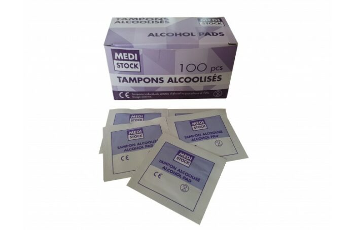 Tampons alcoolisés à 70%  MEDISTOCK / boîte de 100 – Image 2