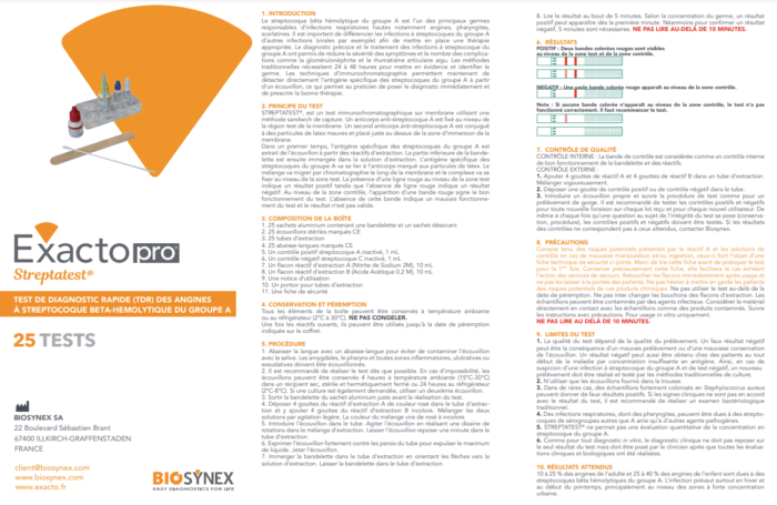 Test angine BIOSYNEX Streptatest / boite de 25 – Image 3