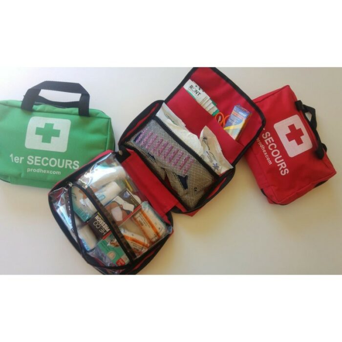 Trousse 1ER SECOURS tissus 25x16x6cm / vendue pleine avec 110 produits – Image 2