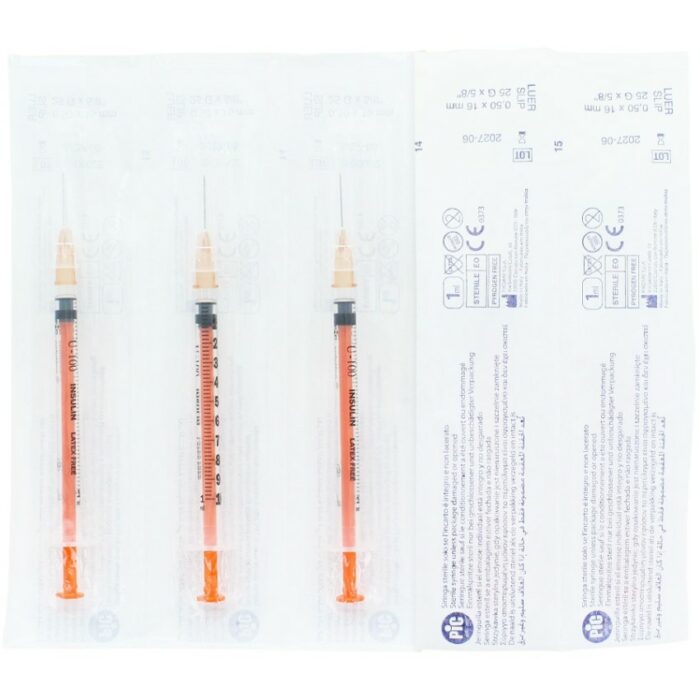 Seringues Insuline PIC U100 27g x13mm 1ml / boite de 100 – Image 2