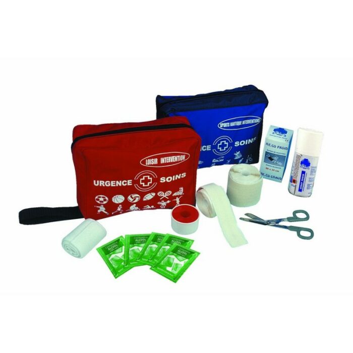 Trousse de secours SPORTS nylon enduit PVC 20x16x9cm / vendue pleine avec 46 produits – Image 2