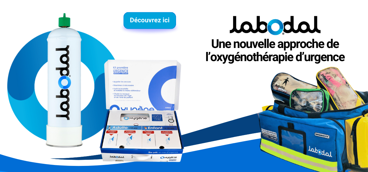 Les kits d'oxygénothérapie Labodal contiennent les dispositifs médicaux compatibles avec l'usage de l’oxygène médicinal en situations d’urgence en attendant les secours.