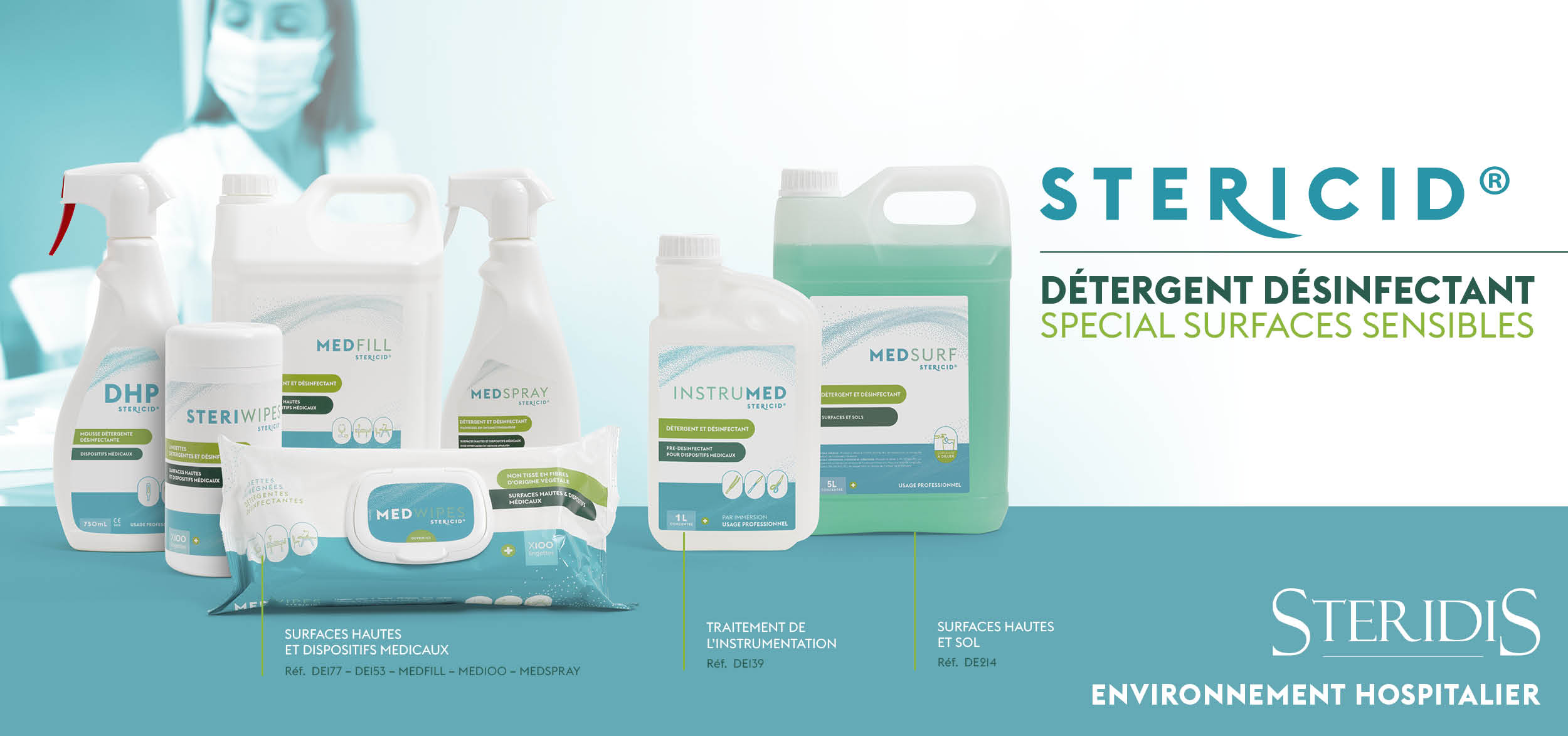 Découvrez sur votre site la nouvelle gamme de désinfection STERIDIS